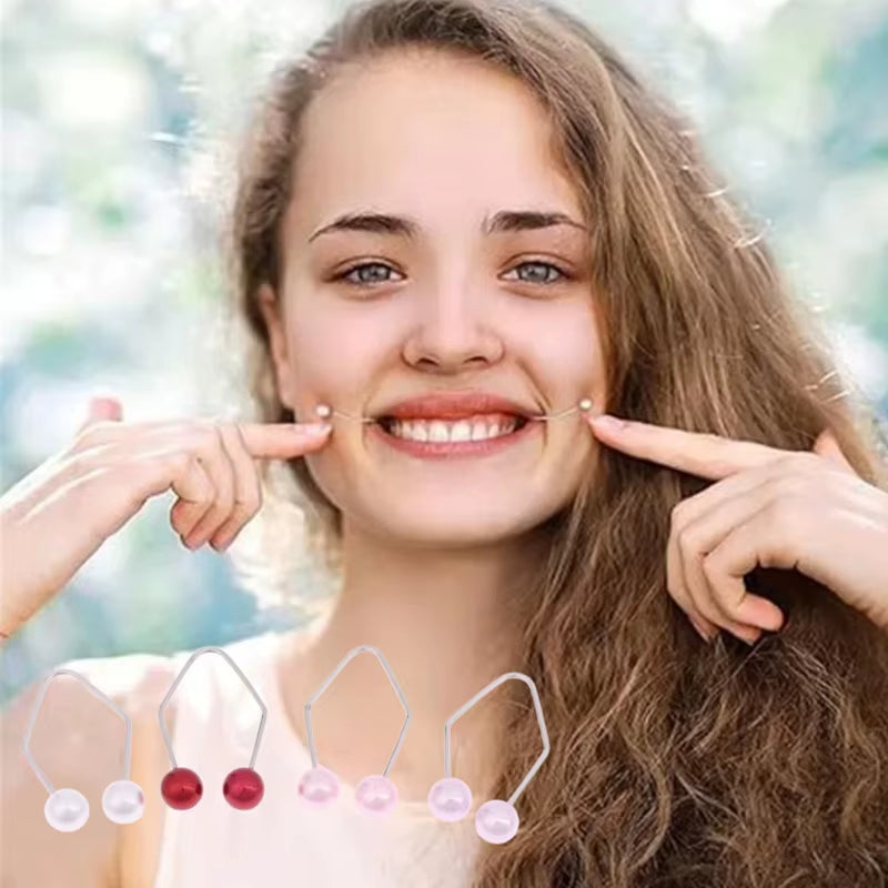 Stainless Steel Dimple Trainer Facial Beauty Tools Pearl Face Muscle Exerciser Cheeks Dimple Maker for Beautiful Smile