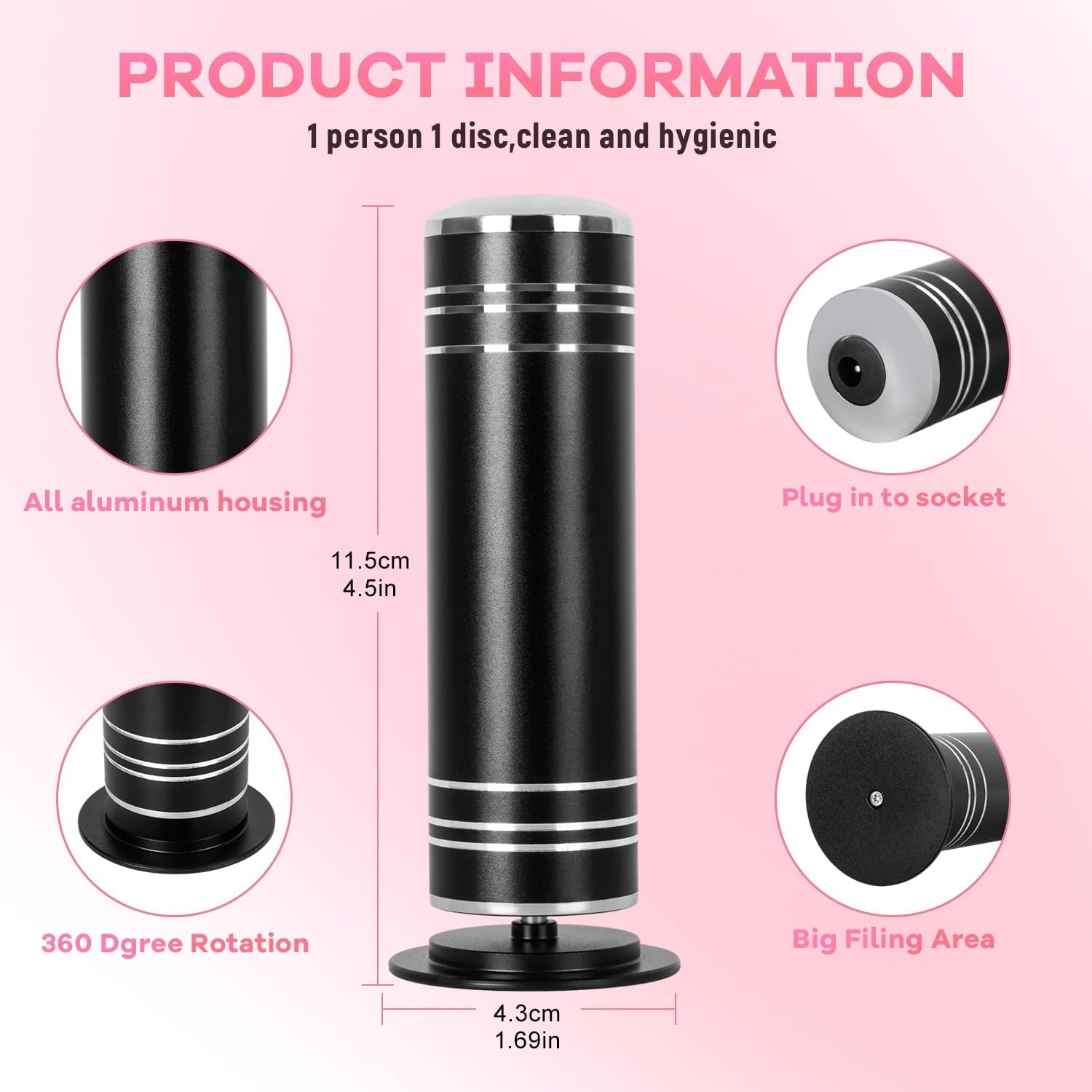 Electric Foot Callus Remover - Professional Aluminum Foot File Adjustable Speed with 60Pcs Sandpaper Disks Summer Pedicure Tool for Dead Skin